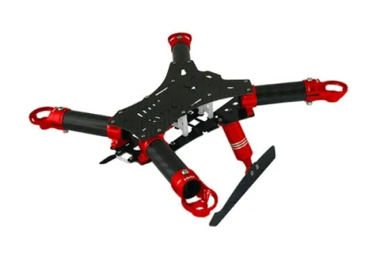 Rakonheli Carbon Hauptrahmen mit Landegestell rot für Blade 200QX