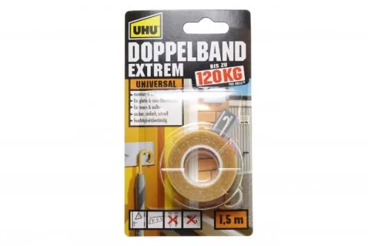 UHU Doppelband Extrem bis zu 120Kg 1,5m x 19mm