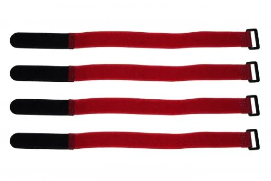 Akkuklettband 300mm in rot 4Stück