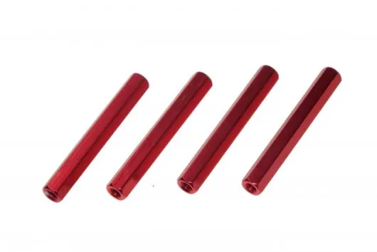 Abstandshalter M3 aus Aluminium in rot 4Stück 35mm