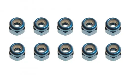 M3 Stoppmutter aus Aluminium in blau eloxiert CW 10Stück
