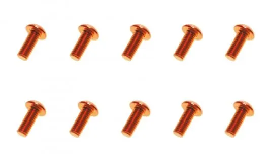 M3 Linsenkopfschraube M3x6mm aus Aluminium in dunkel orange eloxiert 10Stück