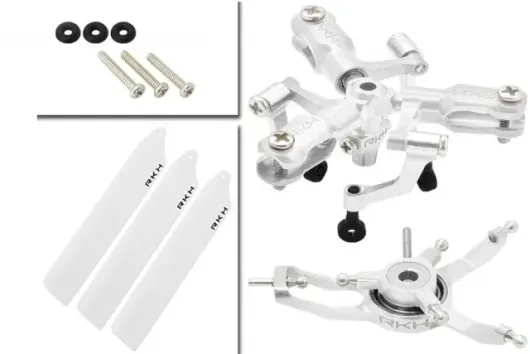 Rakonheli 3 Blatt Rotorkopf-Set in silber für Blade Nano CPS, Nano S2 und Nano S3