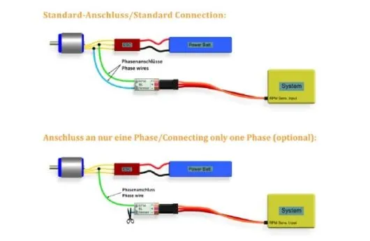 Brushless RPM Sensor inklusive Adapterkabel für das MICROBEAST PLUS