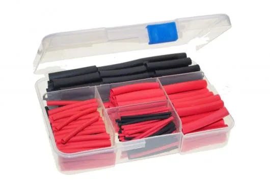 Schrumpfschlauchsortiment 2:1 in einer praktischen PVC-Box Länge 4cm 240Stück