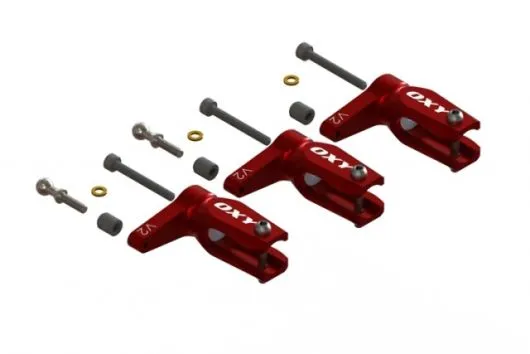 OXY Ersatzteil Hauptrotorblatthalter V2 in rot für OXY3 3Blattkopf