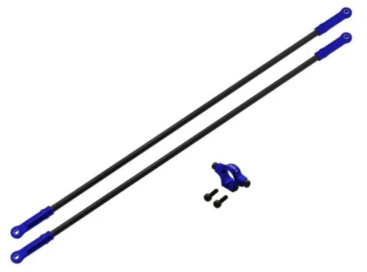 Rakonheli Heckstreben Carbon/Aluminium in blau für Blade 250CFX