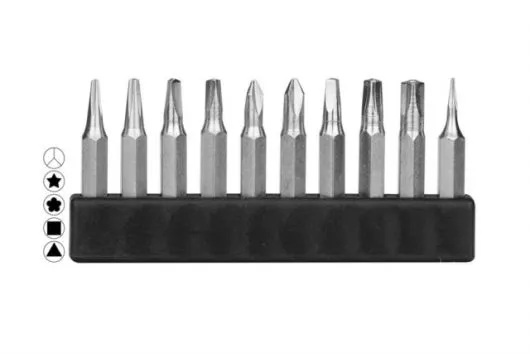 Mini Bit Sortiment Spezial kurz 10 Teilig für 4mm Sechskant Bit