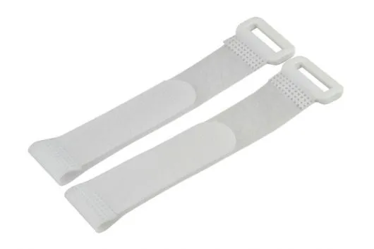 Akkuklettband 200x20mm in weiß 2Stück