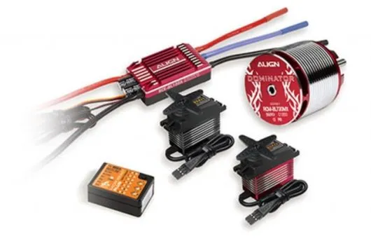 Align T-REX 550X Dominator mit Kunststoffgehäuseservos DS820/DS825 Super Combo mit Starrwellenantrieb