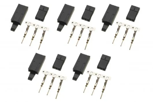 Servo Stecker Crimpbausatz mit Sicherungsclip (selbstsichernd) 5Stück