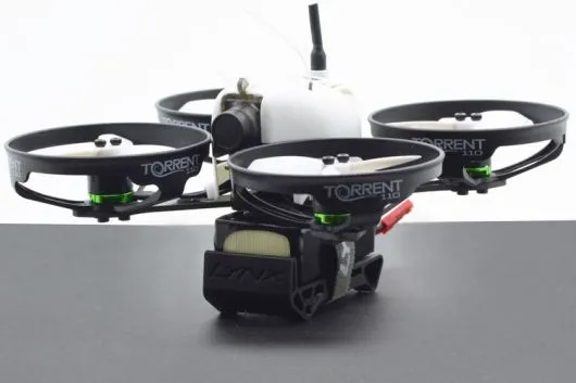 Lynx Akkuschutzabdeckung / Landegestell aus Ninja Flex in grün mit Klettband für Blade Torrent 110 FPV