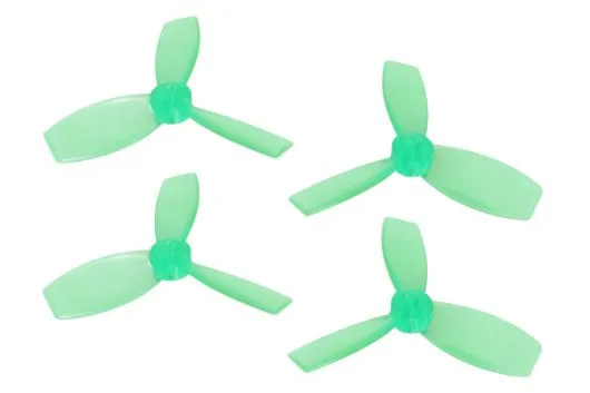 Rakonheli Propellerset 3Blatt 2222 in transparentem grün 4Stück (2xCW und 2xCCW, 1,5mm Welle) für Blade Torrent 110 FPV