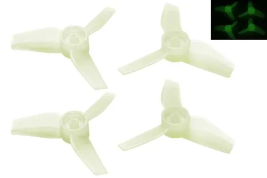 Rakonheli Propellerset 3Blatt 40mm in floureszierend 4Stück für Brushless Whoop FPV 1,5mm Welle