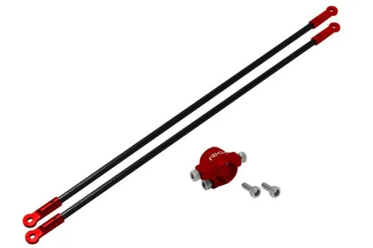 Rakonheli Heckstreben Carbon Aluminium in rot für Blade 130S nur mit Hauptrahmen 130S452