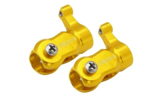 Rakonheli Hauptblatthalter CNC Aluminium in gelb für T-REX 150