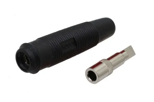 Bananenbuchse schwarz mit Silikonhülle 4mm