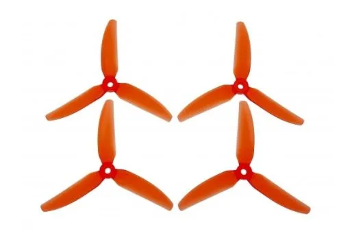 HQ Dreiblatt Propeller DP Durable Prop Poly Carbonat 5,1x5,1x3 in rot transparent 2xCW und 2xCCW
