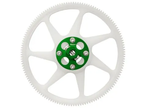 Rakonheli Hauptzahnrad hochpräzise gefräst aus PTFE (Polytetrafluorethylen) 140Z mit Aluminium Nabe in grün für Blade 250CFX