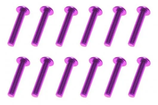 M3 Linsenkopfschraube M3x16mm aus Aluminium in violett eloxiert 10Stück