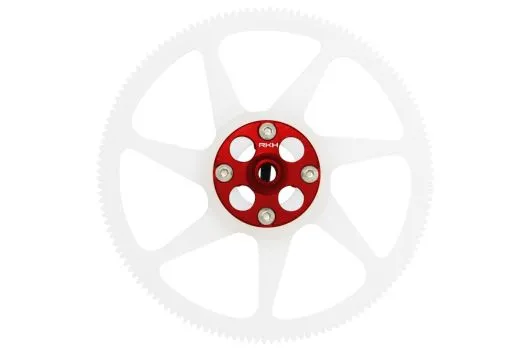 Rakonheli Hauptzahnrad Delrin 140Z 4,6mm hoch mit Aluminium Nabe in rot für Blade 230S und 230S V2