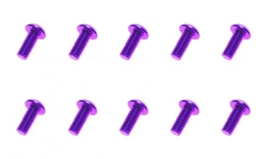 M3 Linsenkopfschraube M3x6mm aus Aluminium in violett eloxiert 10Stück