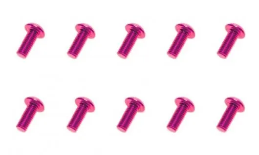 M3 Linsenkopfschraube M3x6mm aus Aluminium in pink eloxiert 10Stück