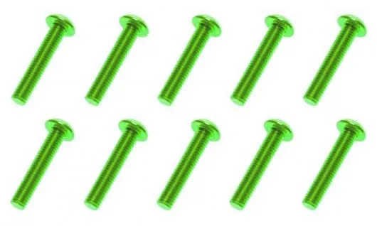 M3 Linsenkopfschraube M3x16mm aus Aluminium in hell grün eloxiert 10Stück