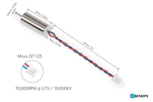 BetaFPV Brushed Motor 7x16mm mit 19000KV