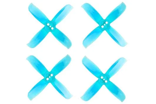 Gemfan Hulkie 4 Blatt Propeller 2 Zoll 2036 / 2X3,6X4 für 1,5mm Welle je 4xCW und 4xCCW in blau transparent
