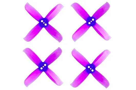Gemfan Hulkie 4 Blatt Propeller 2 Zoll 2036 / 2X3,6X4 für 1,5mm Welle je 4xCW und 4xCCW in violett transparent