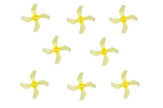 Gemfan 4Blatt Propeller in gelb transparent 1,6 Zoll 1636 / 1,6x3,6x4 40mm 1,5mm Welle 4xCW und 4xCCW