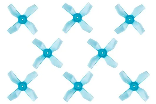 Gemfan 4Blatt Propeller in blau transparent 1,2 Zoll 1220 / 1,2x2x3 31mm 0,8mm Welle 4xCW und 4xCCW