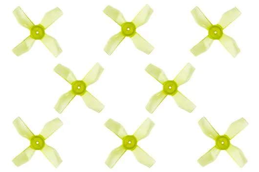 Gemfan 4Blatt Propeller in gelb transparent 1,2 Zoll 1220 / 1,2x2x3 31mm 1mm Welle 4xCW und 4xCCW