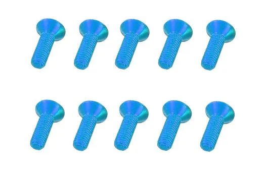 M3 Senkkopfschraube M3x10mm aus Aluminium in hell blau eloxiert 10Stück