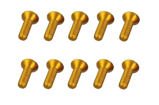 M3 Senkkopfschraube M3x10mm aus Aluminium in gelb/gold eloxiert 10Stück