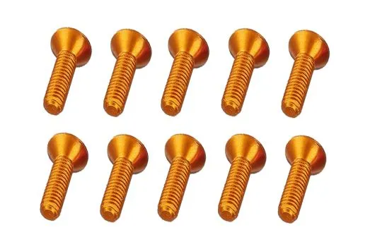 M3 Senkkopfschraube M3x14mm aus Aluminium in orange eloxiert 10Stück