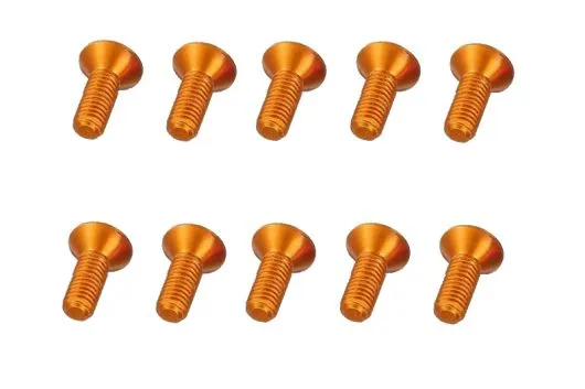 M3 Senkkopfschraube M3x6mm aus Aluminium in orange eloxiert 10Stück