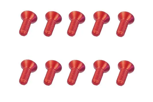 M3 Senkkopfschraube M3x6mm aus Aluminium in rot eloxiert 10Stück