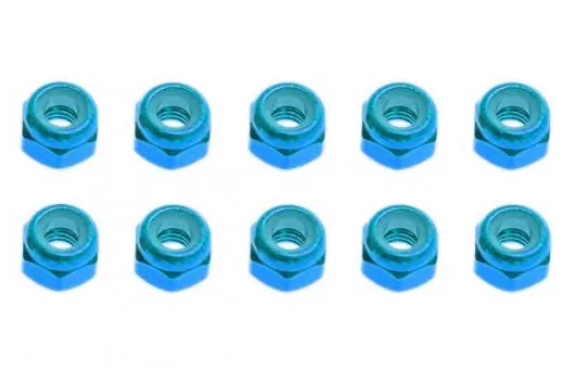 M3 Stoppmutter aus Aluminium in hell blau eloxiert CW 10Stück