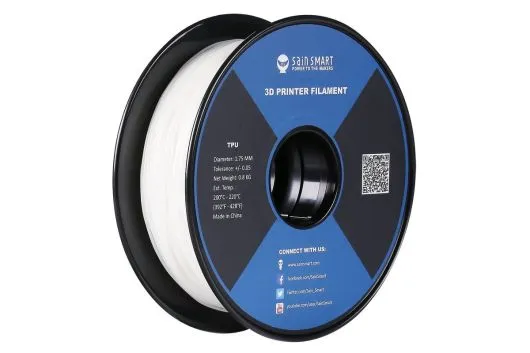 SainSmart Filament TPU (Thermoplastic Polyurethane) in weiß Ø 1,75mm 0,8Kilo