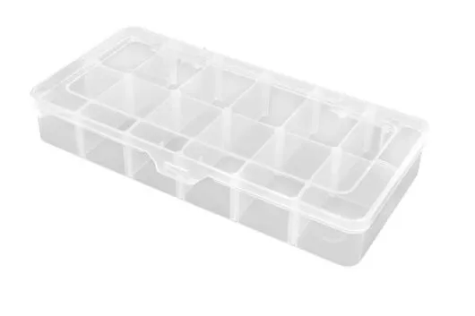 Sortimentkasten mit 12 variablen Fächern 260x125x43,5mm
