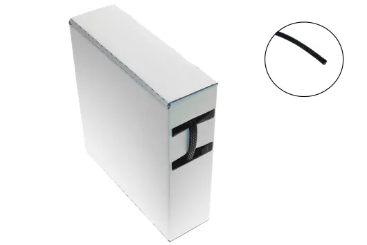 Geflechtschlauch 3-6mm schwarz in der praktischen Rollenspenderbox 15 Meter