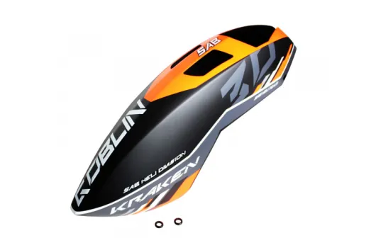 SAB Goblin Kabinenhaube Schwarz Orange für Kraken 700