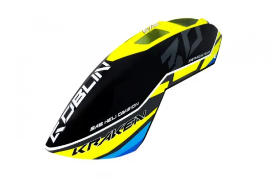 SAB Goblin Kabinenhaube Schwarz Gelb Blau für Kraken 700