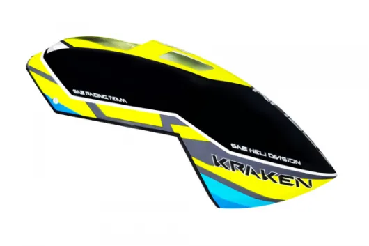 SAB Goblin Kabinenhaube Schwarz Gelb Blau für Kraken 700