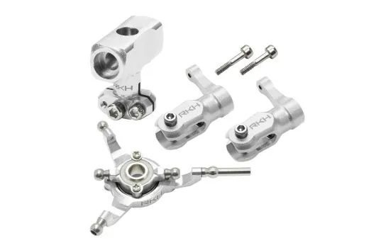 Rakonheli Taumelscheibe und Rotorkopf Set Aluminium in silber für Blade Fusion 180