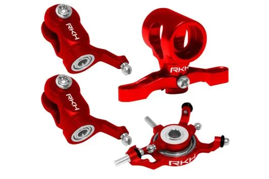 Rakonheli Taumelscheibe und Rotorkopf Set aus Aluminium in rot für Blade mCPX BL und mCPX BL2