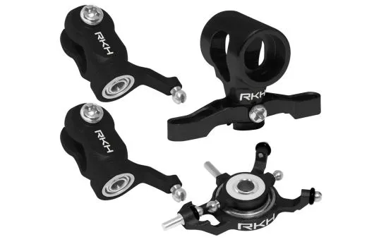 Rakonheli Taumelscheibe und Rotorkopf Set aus Aluminium in schwarz für Blade mCPX BL und mCPX BL2