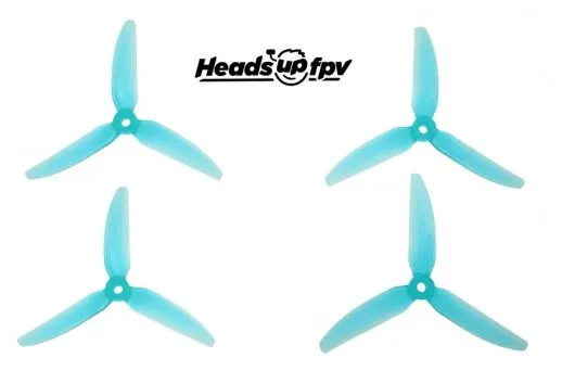 HQ Racing Prop R38 5,1x3,8x3 aus Poly Carbonate in blau transparent je 2CW+2CCW